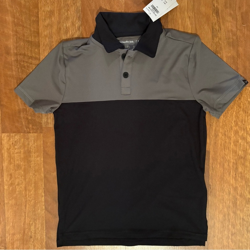 abercrombie kids Two-Tone Gray and Black Polo Shirt Size 7/8